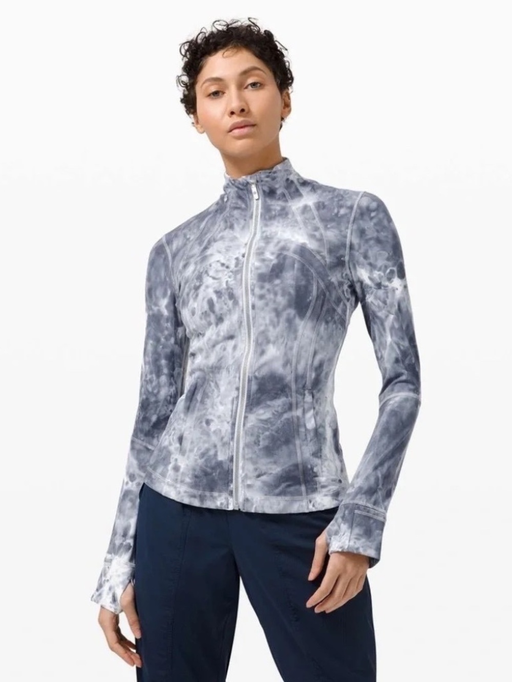 NWT NEW lululemon Define jacket Lux Marble tie dye Gray White Size 8